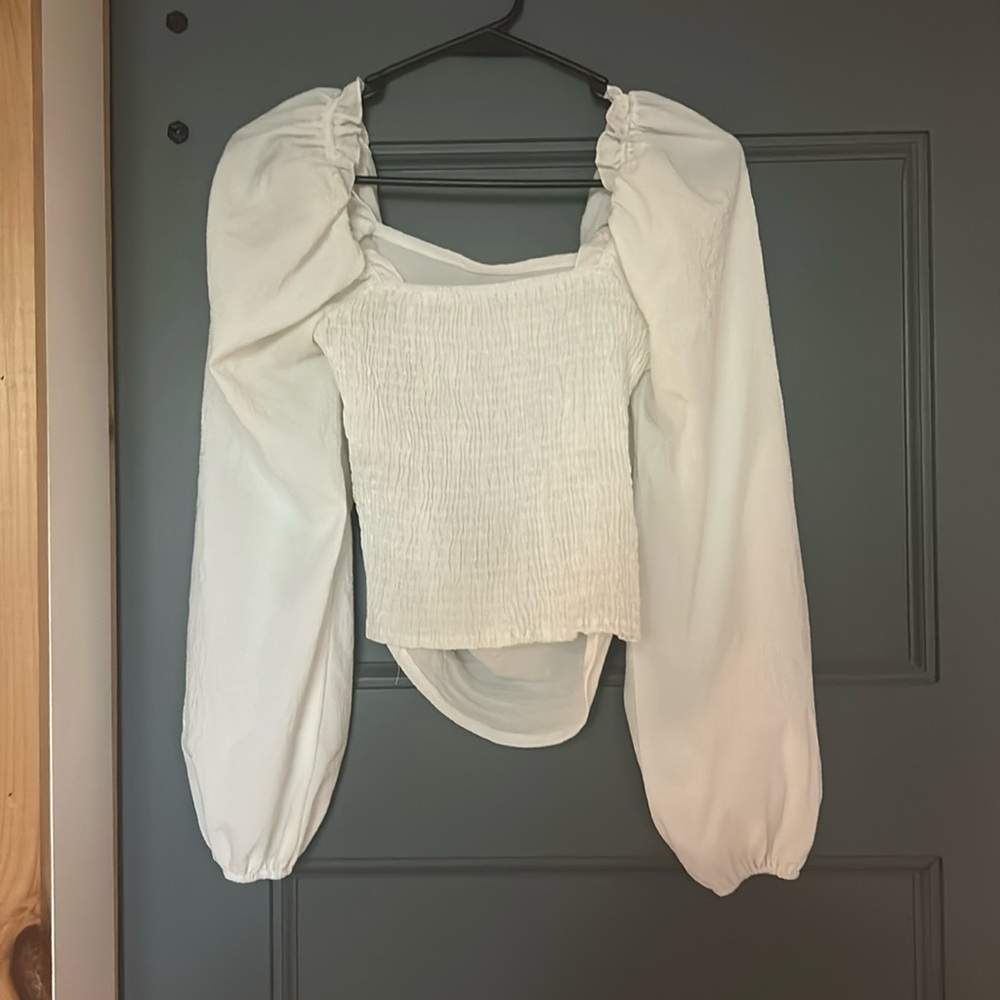 White, blouse, SHEIN